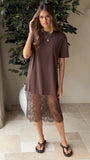 Danika T Shirt Midi Dress Chocolate