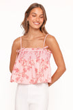 Cosima Baby Doll Top Rose Pink Floral