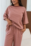 Wilda Oversized Tee Pink Red Stripe