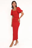Carey Midi Dress Red