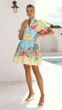 Talisha Mini Dress Positano Blue