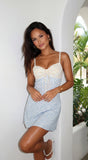 Primaveria Ditsy Floral Mini Dress Blue Multi