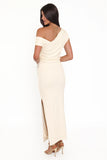 Edie Off Shoulder Midi Dress Butter Yellow