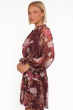 Hensely Mini Dress Burgundy Brandy Bloom