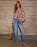 Jaimie Floral Ruffle Trim Blouse