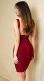 Willow Bandage Midi Dress Wine