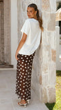 Onella Semi Sheer Maxi Skirt Chocolate White Polka Dot