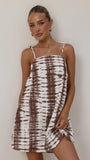 Bethani Mini Dress Chocolate Tie Dye