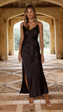 Yasmeen Tie Front Maxi Dress Black