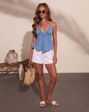 Loela Frayed Halter Neck Top