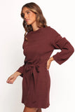 Lucca Mini Sweater Dress Chocolate Brown