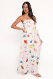 Soph Strapless Maxi Dress Ciao Bow Print