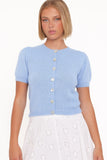 Zena Puff Sleeve Cardigan Cornflower Blue