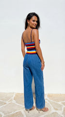 Laguna Wide Leg Denim Pants Blue