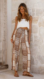 Latisha Pants Brown Beige Print