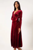 Darby Long Sleeve Midi Dress Burgundy