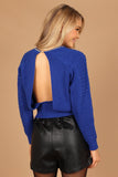 Liv Chain Detail Knit Sweater Blue