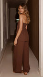 Kailani Strapless Top and Pants Set Chocolate