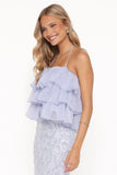 Taelya Flounce Top Blue