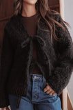 Kimmy Bow Oversized Cardigan Black
