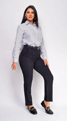 Aspen Twill Slim Fit Cropped Pants Black