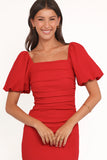 Carey Midi Dress Red