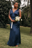 Xavier Bow Shoulder Maxi Dress Navy