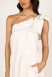 Ava One Shoulder Maxi Dress White