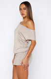 Following My Instincts Mini Dress Champagne