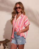 Sunkissed Burst Abstract Short Sleeve Top