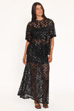 Yonder Sheer Lace Tee Top Black