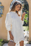 Stefania Long Sleeve Mini Dress Cream