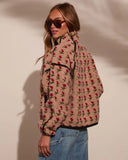 Pauleen Sherpa Floral Quarter Zip Sweatshirt