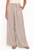 Elowen Wide Leg Pants Brown Stripe