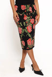 Reeva Knit Skirt Black Floral