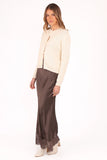 Alira Lace Trim Midi Skirt Brown