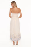 Kayt Strapless Dress Embroidered Floral