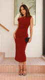 Lilah Midi Dress Wine
