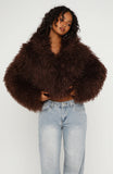 Weekend Away Faux Fur Jacket Chocolate