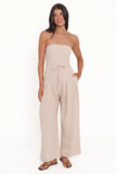 Calliope Tie Waist Jumpsuit Wheat