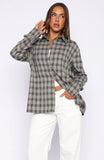 At First Light Button Up Shirt Blue Grey Check