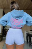 With Love Kisses Oversized Hoodie Baby Blue