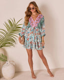 Skylar Floral Tassel Tie Mini Dress