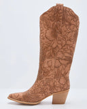 Katinna Embossed Floral Western Boots