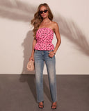 Honey Speckle Cotton Polka Dot Bubble Hem Top