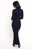 Neya Knit Skirt Set Navy