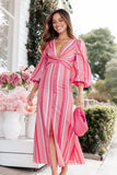 Senorita Long Sleeve Dress Pink Stripe