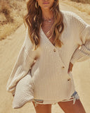 Cozy Days Asymmetric Front Button Cardigan