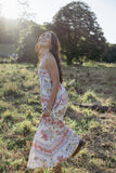 Amora Strapless Maxi Dress Rose Tile