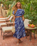 Luxe Lagoon Abstract Maxi Skirt